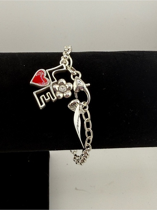 Brighton Jewelry - Brighton Mod Love Charm Bracelet Key Heart Flower Silver Gift Cute Style